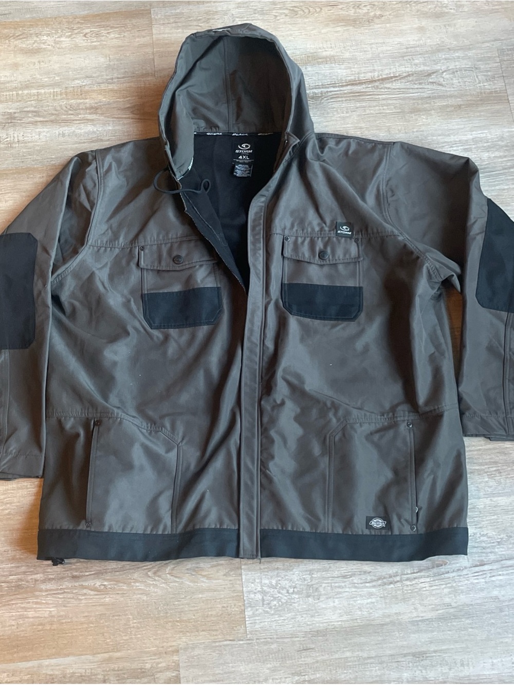 Dickies Storm Jacket Coat Mens 4XL Black Gray Fleece Lined Full Zip